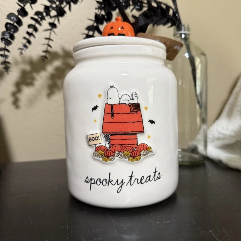 Peanuts Snoopy Halloween Treat Jar x Rae Dunn Spooky Treats Canister Cookie